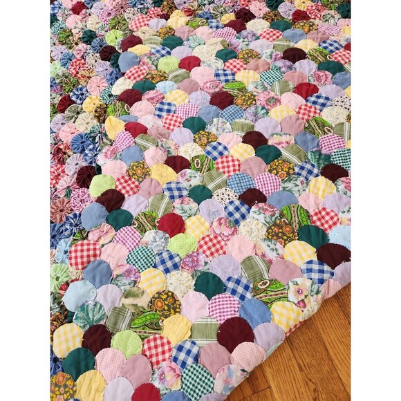 Vintage Popcorn Quilt, 76x90, With Matching Shams, Beautiful - Picture 4 of 8